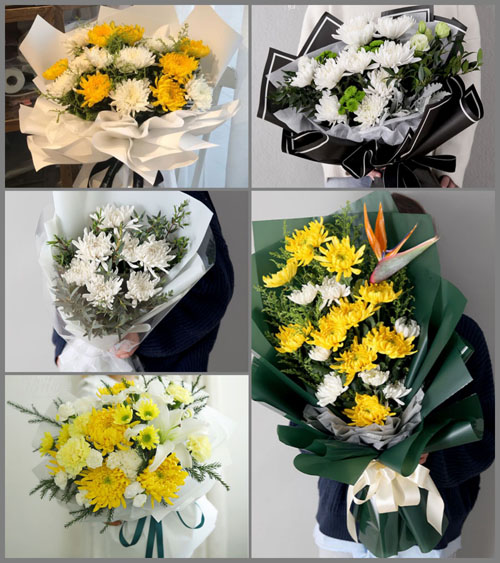 山东莱芜莱城区高庄街道小北冶村白事花束代送